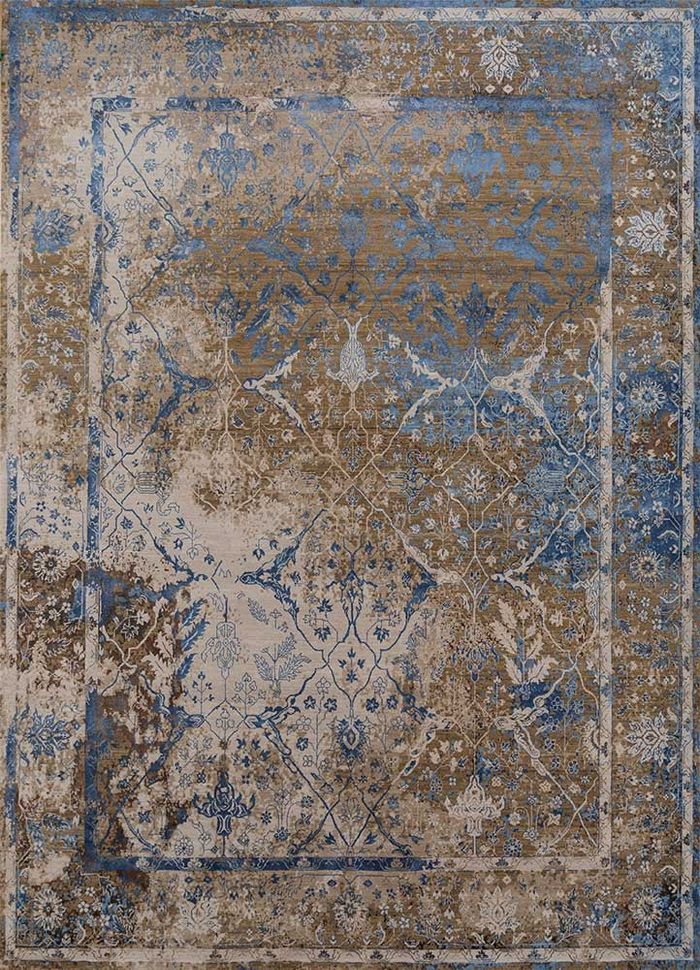 Manchaha Ivory Hand Knotted Wool and Bamboo Silk Rugs -Les