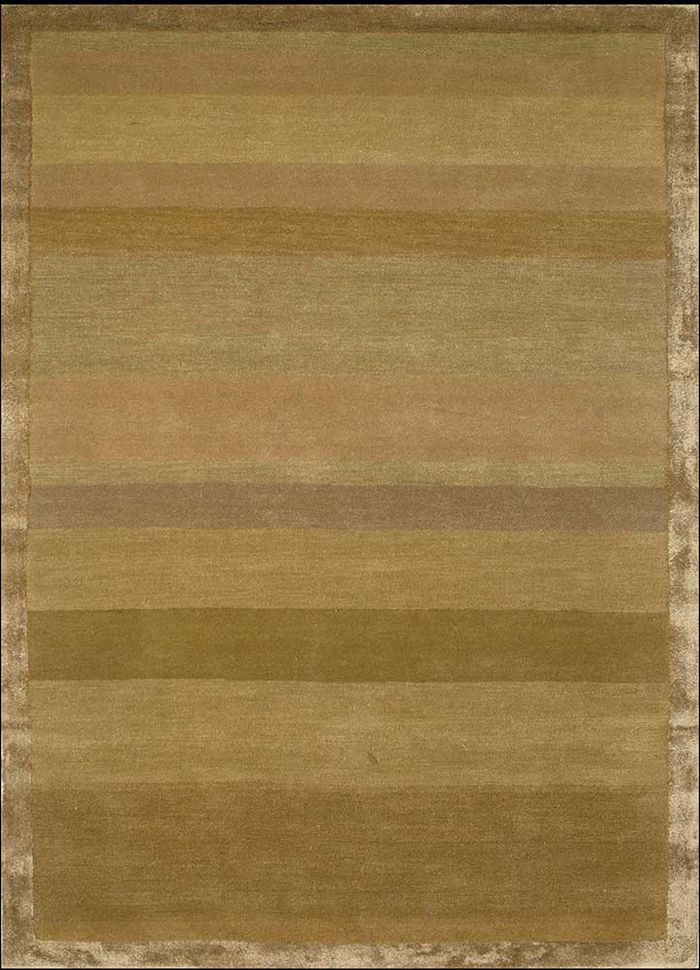 linear gold wool and viscose hand tufted Rug - HeadShot