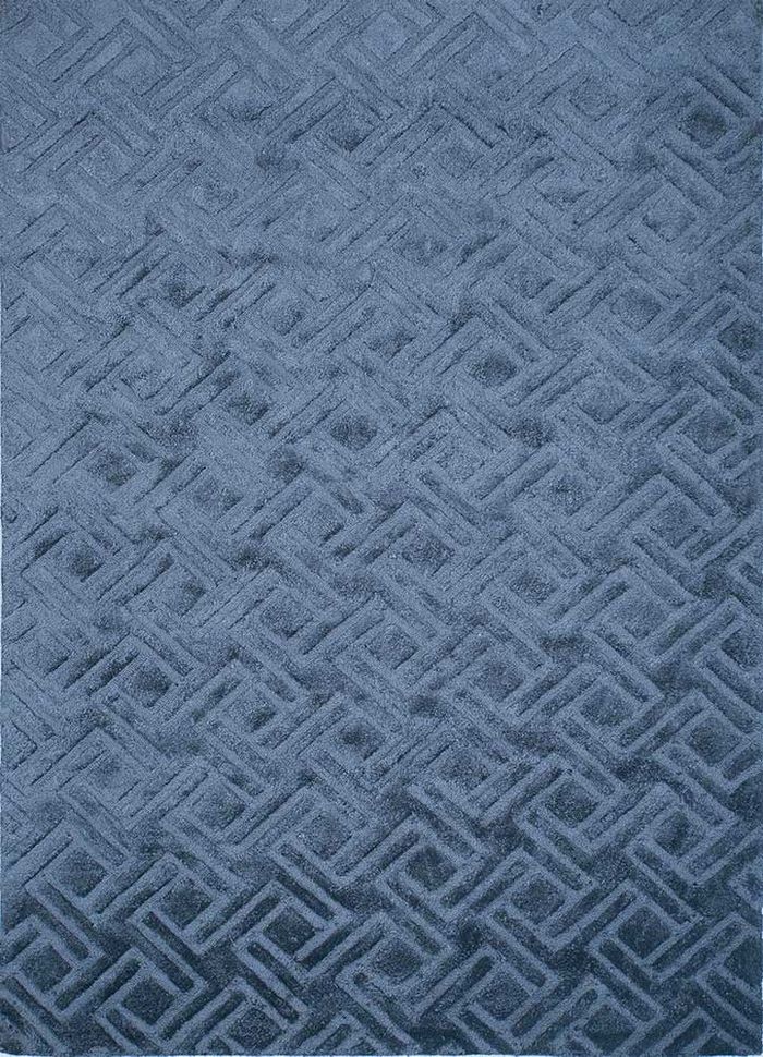 decade blue polyester hand tufted Rug - HeadShot