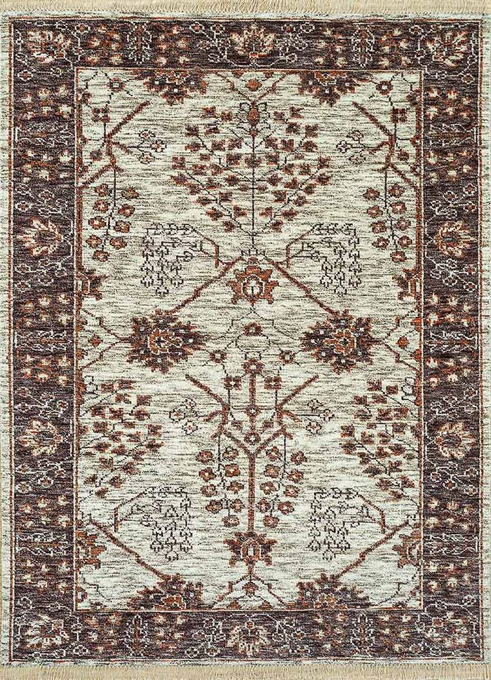 liberty blue wool and viscose hand knotted Rug - HeadShot