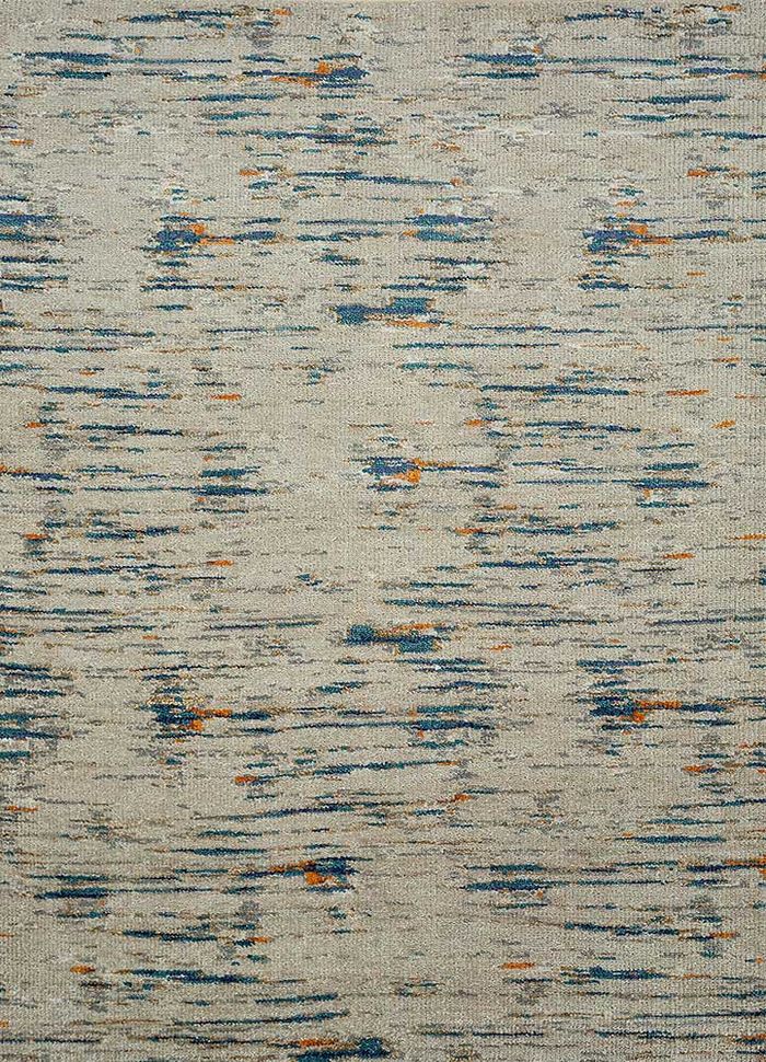 geode ivory wool and bamboo silk hand knotted Rug - HeadShot