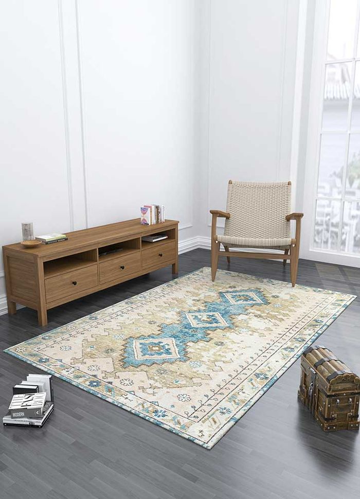 revolution beige and brown wool hand knotted Rug - Loom