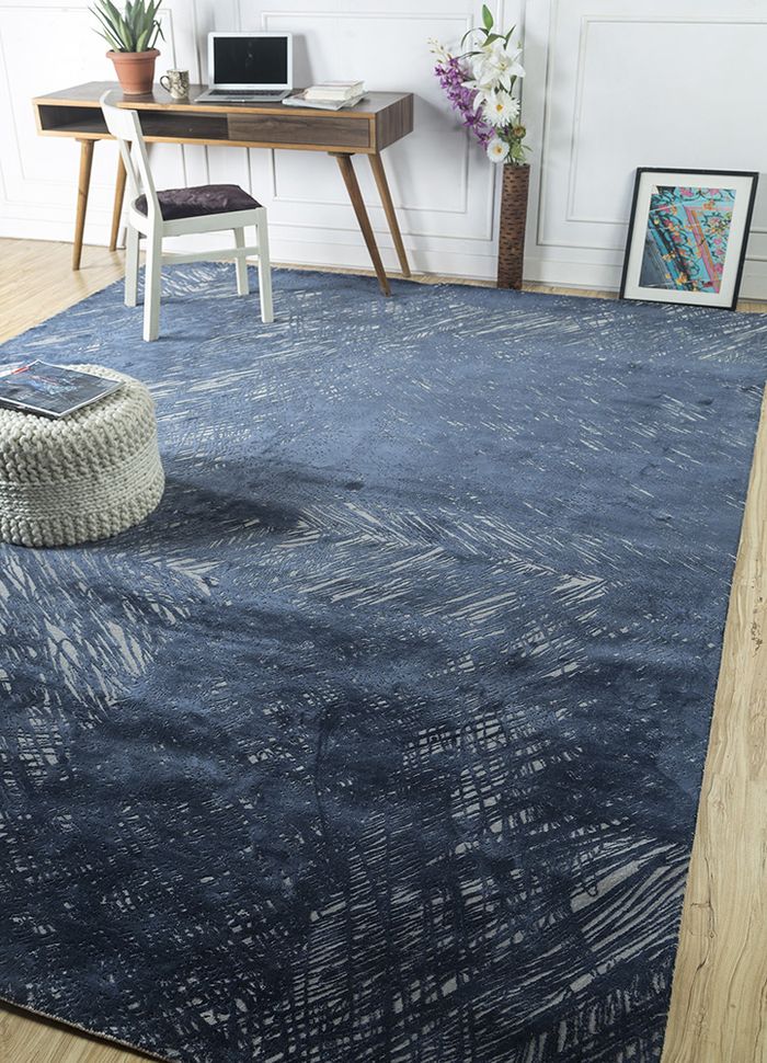 free verse by kavi grey and black wool and silk hand knotted Rug - RoomScene
