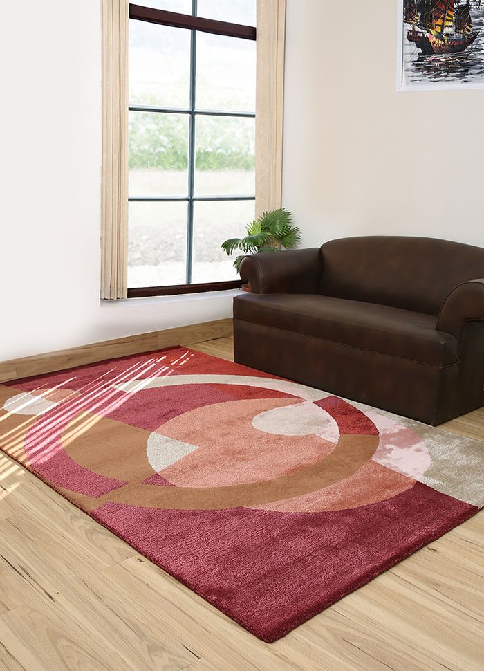 oscar red and orange wool and viscose hand tufted Rug - RoomScene