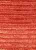 basis red and orange wool and viscose hand loom Rug - CloseUp