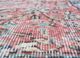 vintage red and orange wool hand knotted Rug - CloseUp