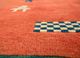 erbe red and orange wool hand knotted Rug - CloseUp