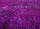 vintage pink and purple wool hand knotted Rug - CloseUp