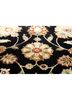 aurora grey and black wool and silk hand knotted Rug - CloseUp