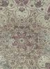 far east grey and black wool and silk hand knotted Rug - CloseUp