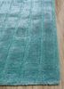 come around blue wool and viscose hand tufted Rug - Corner