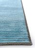 legion blue wool and bamboo silk hand knotted Rug - Corner