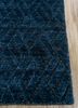 verna blue wool and silk hand knotted Rug - Corner