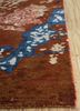 rang raas red and orange wool and bamboo silk hand knotted Rug - Corner