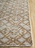 okaley beige and brown wool and bamboo silk hand knotted Rug - Corner