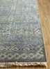 far east grey and black wool and silk hand knotted Rug - Corner