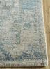 blithe grey and black wool and silk hand knotted Rug - Corner