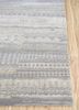 weave friction grey and black wool and bamboo silk hand knotted Rug - Corner
