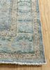 someplace in time blue wool hand knotted Rug - Corner