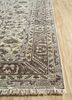 someplace in time green wool hand knotted Rug - Corner