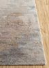 faulty by kavi grey and black wool and bamboo silk hand knotted Rug - Corner