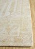 acar beige and brown wool and bamboo silk hand loom Rug - Corner