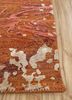 pansy red and orange wool and silk hand knotted Rug - Corner