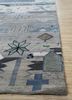 freedom manchaha grey and black wool and bamboo silk hand knotted Rug - Corner