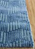 geode blue wool and bamboo silk hand knotted Rug - Corner