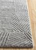 cleo grey and black wool and bamboo silk hand knotted Rug - Corner