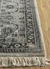 wisteria blue wool hand knotted Rug - Corner