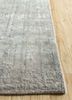 far east blue wool and silk hand knotted Rug - Corner