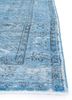 lacuna blue wool hand knotted Rug - Corner