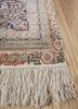 aalam beige and brown silk hand knotted Rug - Corner
