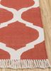 indusbar red and orange cotton flat weaves Rug - Corner