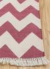 indusbar pink and purple cotton flat weaves Rug - Corner