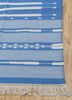 bedouin blue cotton flat weaves Rug - Corner