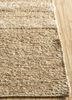 abrash beige and brown jute and hemp hand knotted Rug - Corner