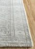 okaley ivory wool and bamboo silk hand knotted Rug - Corner