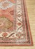 revolution red and orange wool hand knotted Rug - Corner