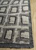 cleo grey and black wool hand knotted Rug - Corner