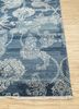 floret blue wool and silk hand knotted Rug - Corner