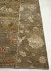 lacuna beige and brown wool and silk patchwork Rug - Corner