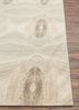 free verse by kavi ivory wool and silk hand knotted Rug - Corner