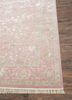 aurora pink and purple wool and silk hand knotted Rug - Corner
