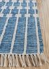 anatolia blue cotton flat weaves Rug - Corner