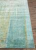 unstring by kavi blue wool and bamboo silk hand knotted Rug - Corner
