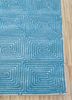 decade blue wool and viscose hand tufted Rug - Corner