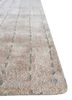 linear beige and brown wool and viscose hand tufted Rug - Corner