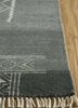 eden grey and black wool hand knotted Rug - Corner